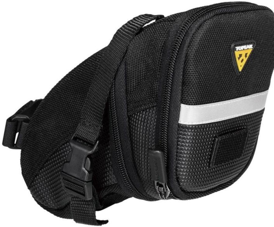 Accessories * | Topeak Aero Wedge Saddle Bag With Straps Medium Special Style Black / Grey