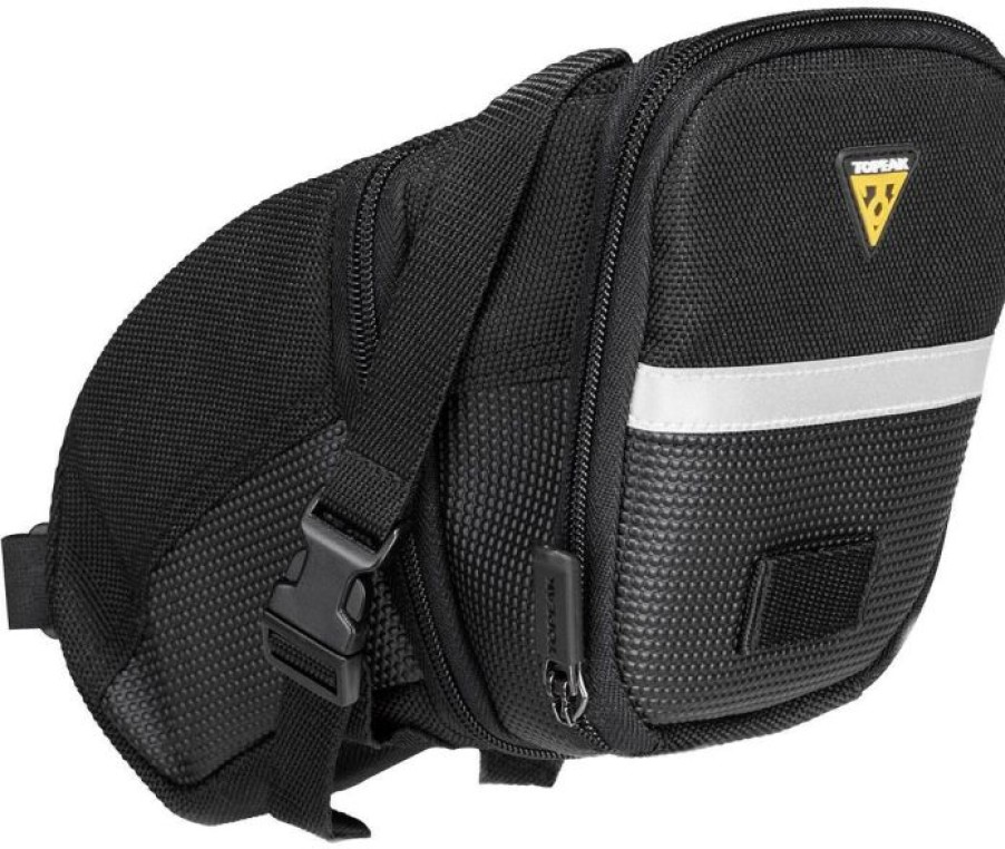 Accessories * | Topeak Aero Wedge Saddle Bag With Straps Large Cheap Online Black / Grey