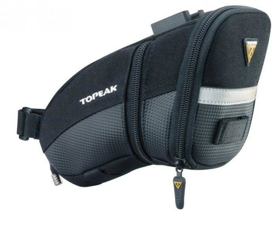 Accessories * | Topeak Aero Wedge Quick Clip Saddle Bag Medium Fire Sale Black / Grey