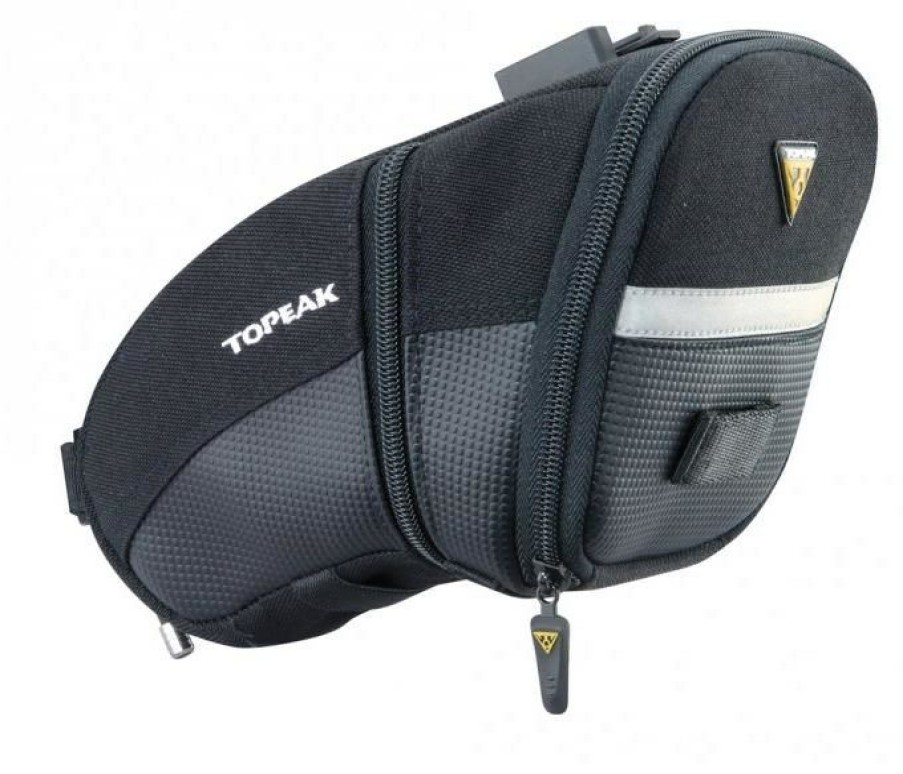 Accessories * | Topeak Aero Wedge Quick Clip Saddle Bag Large Bestsellers Black / Grey